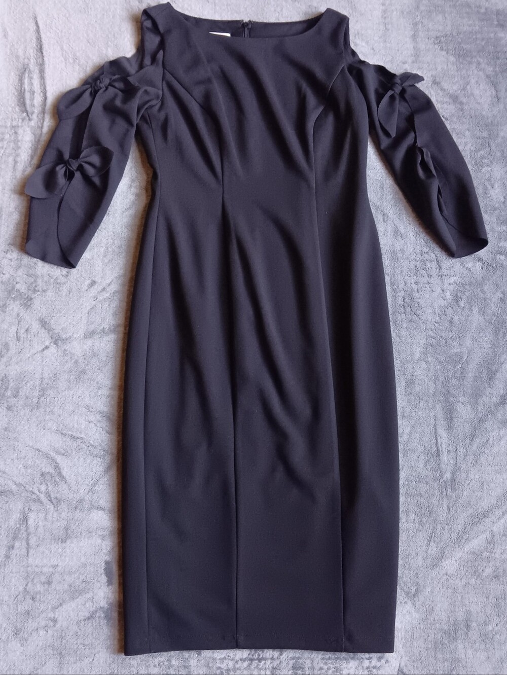 Donna Morgan Black Cold Shoulder Bow Sleeve Dress Size 2, Fairy Fairycore